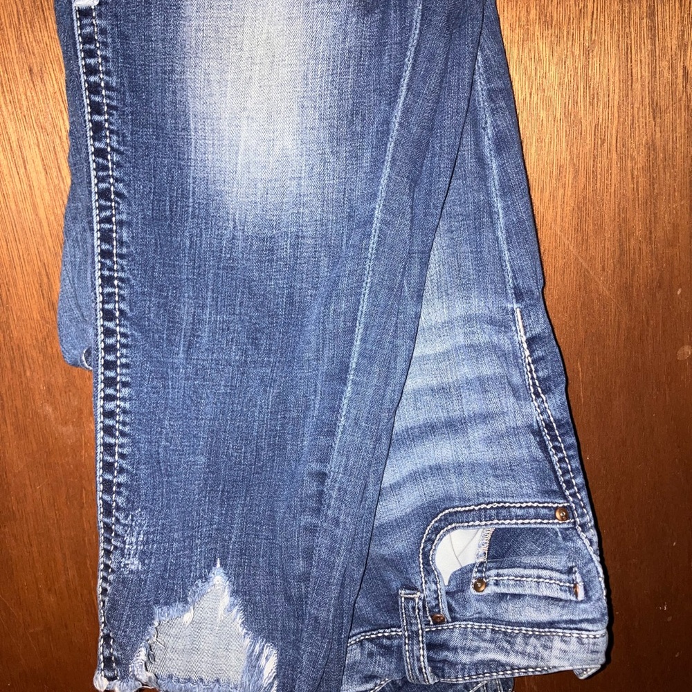 Daytrip Blue Skinny Jeans with Whiskering and Fading